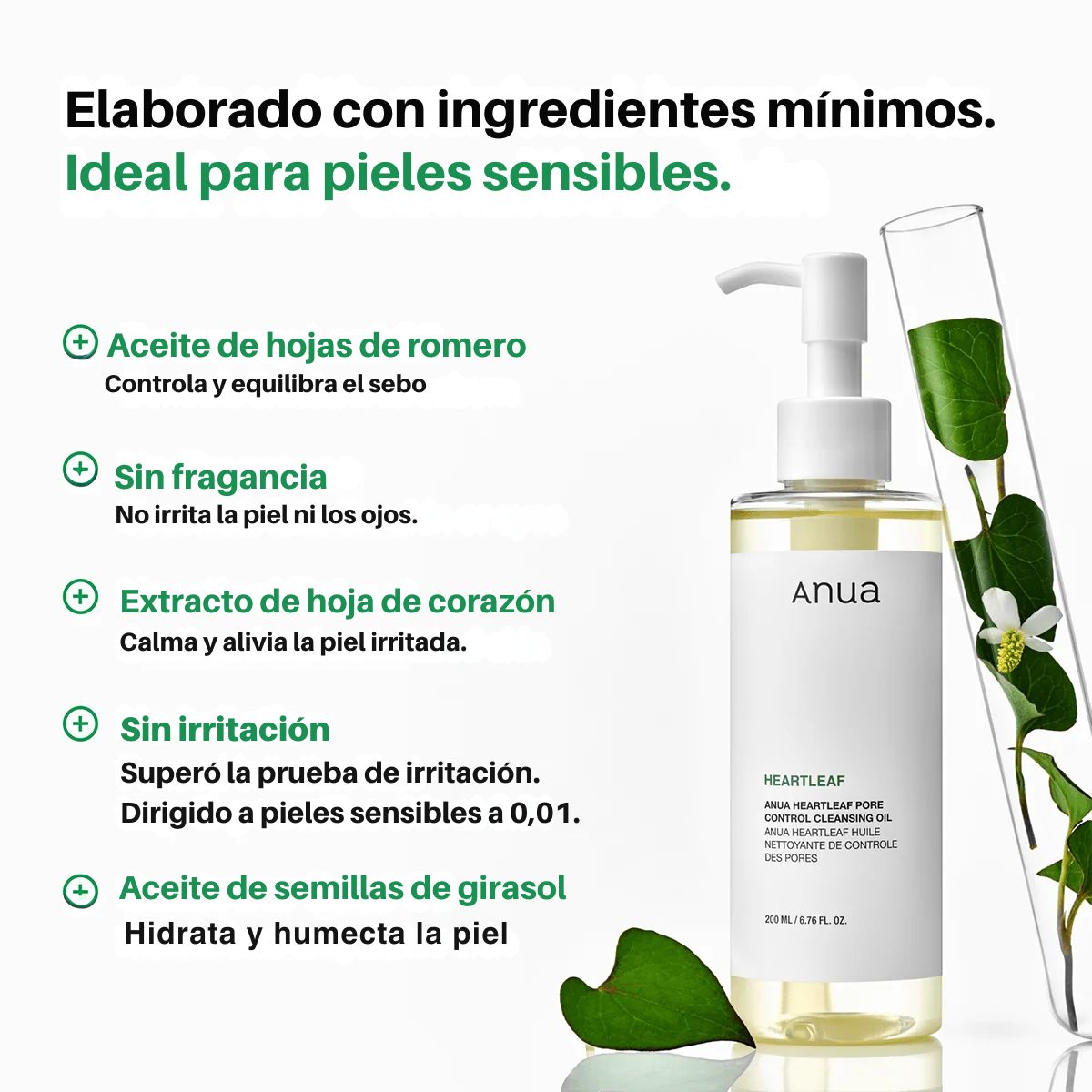 Aceite limpiador Heartleaf para el control de poros
