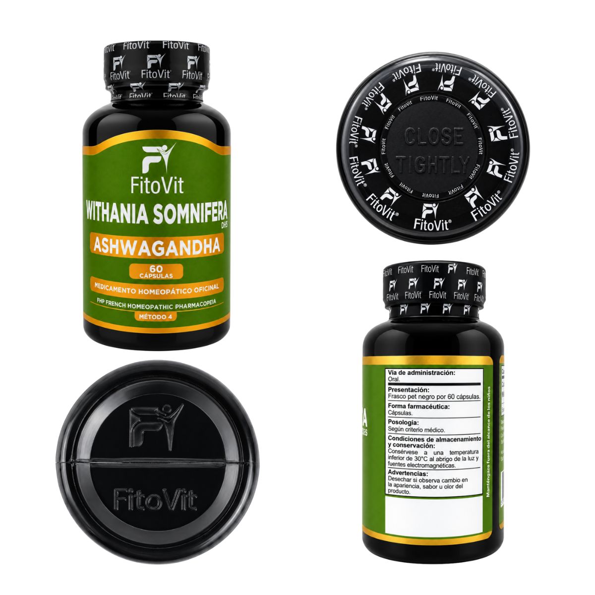 Ashwagandha FitoVit 500 mg • 60 Cápsulas • Adaptogen para el Estrés y el Descanso