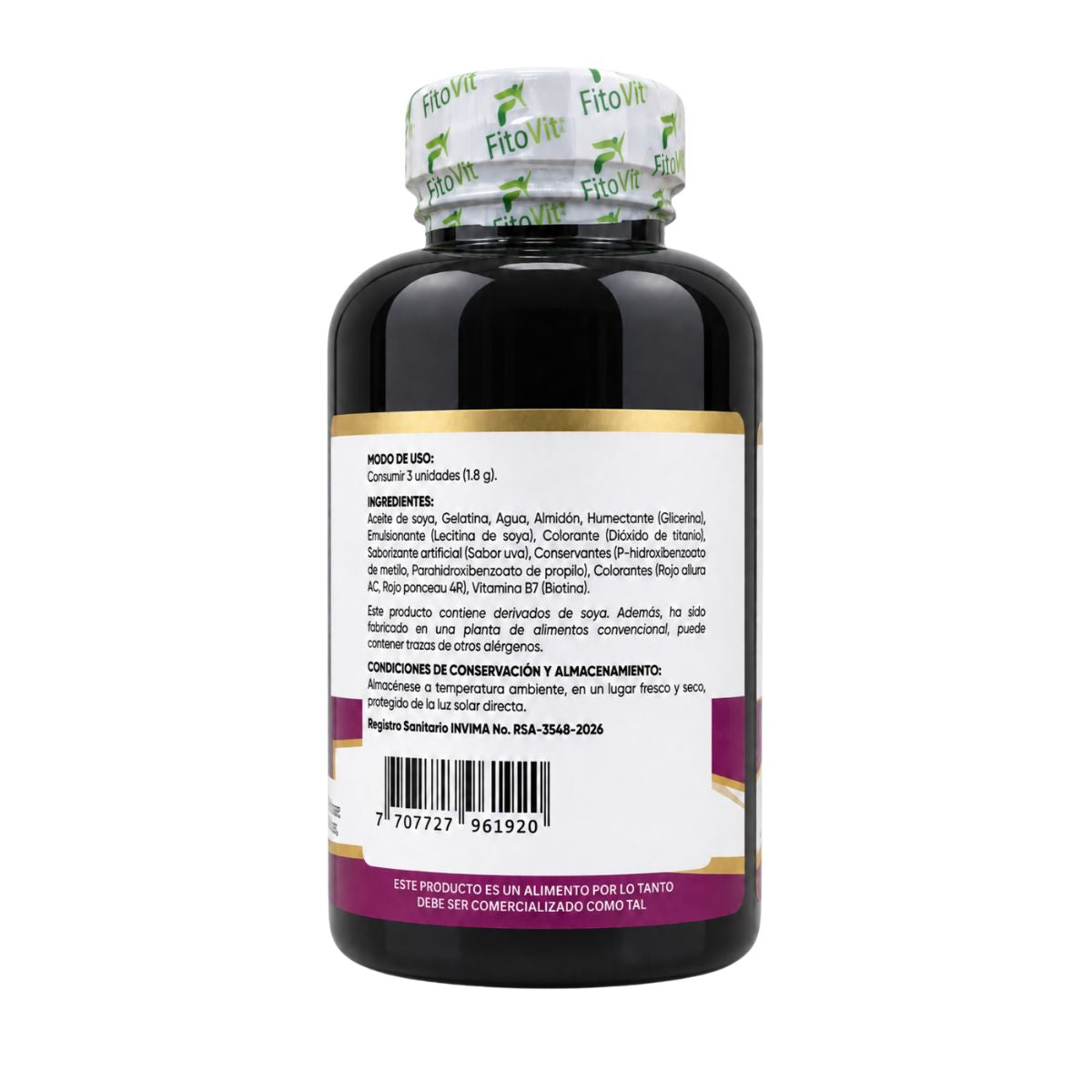 Biotina FitoVit 600 mg • 100 Softgel • Cabello, Piel y Uñas