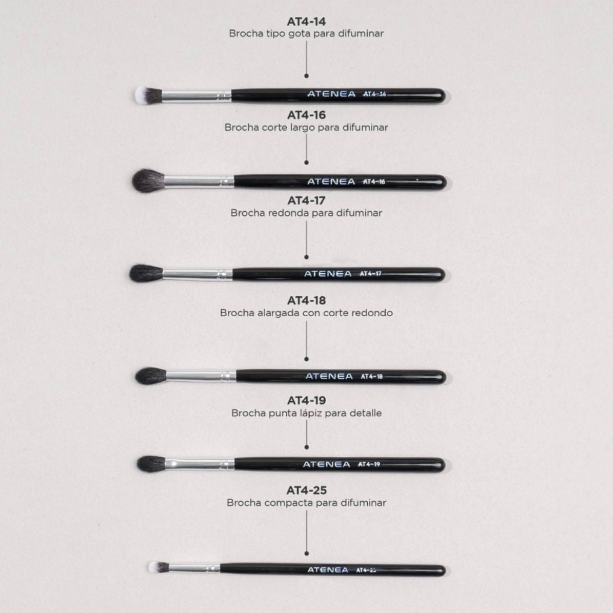 Kit profesional de 36 brochas de maquillaje Black Pro Atenea