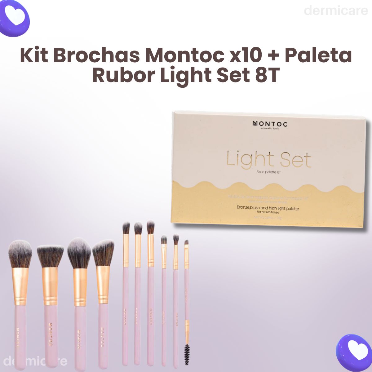 Kit Brochas Singolare X10 + Paleta Ligth Set  8T Montoc