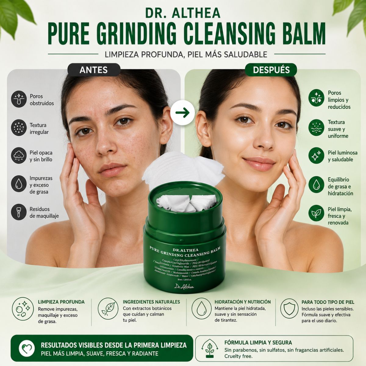 Dr Althea Pure Grinding Cleansing Balm K-Beauty limpieza profunda maquillaje