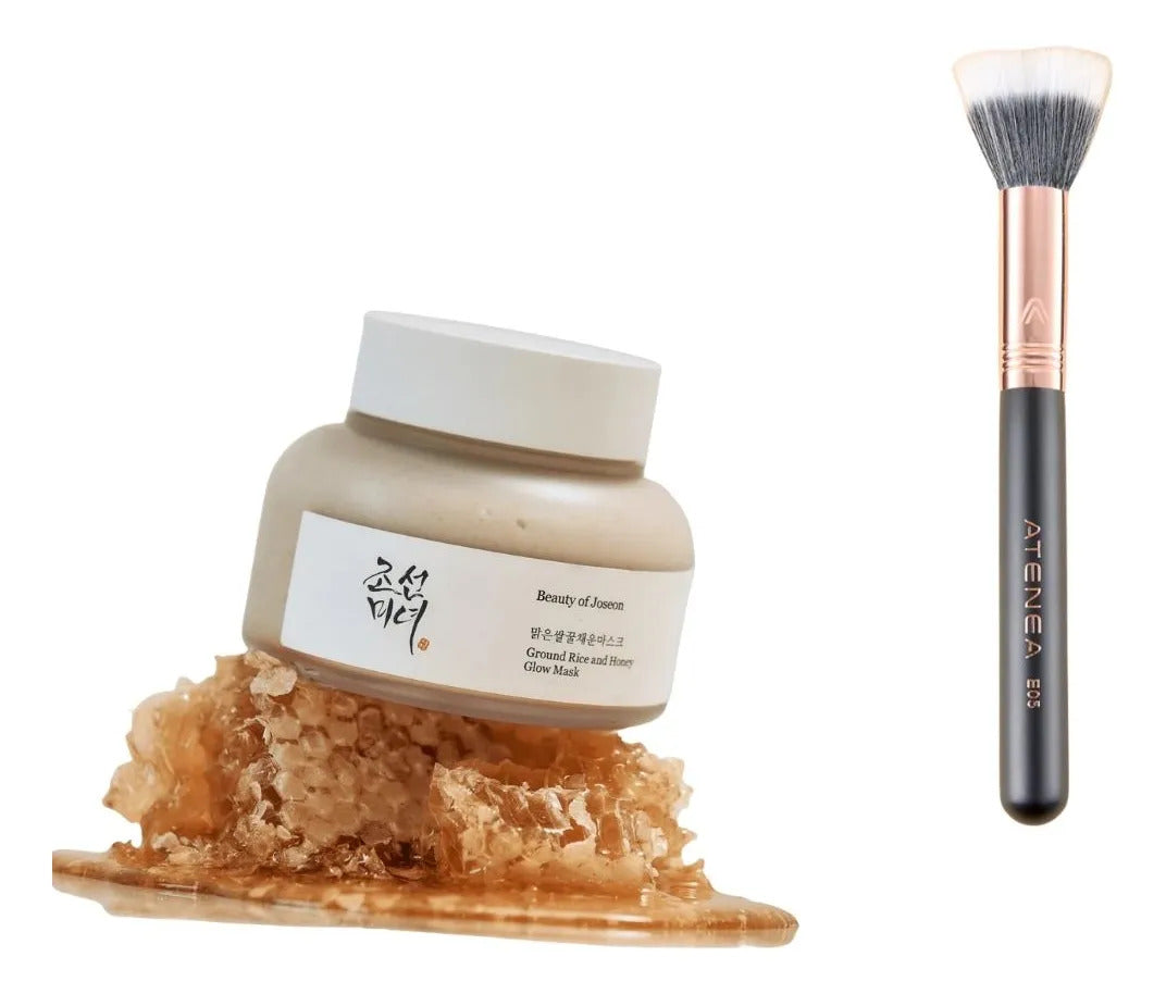 Mascarilla Arroz Exfoliante Facial Brocha Para Base Atenea