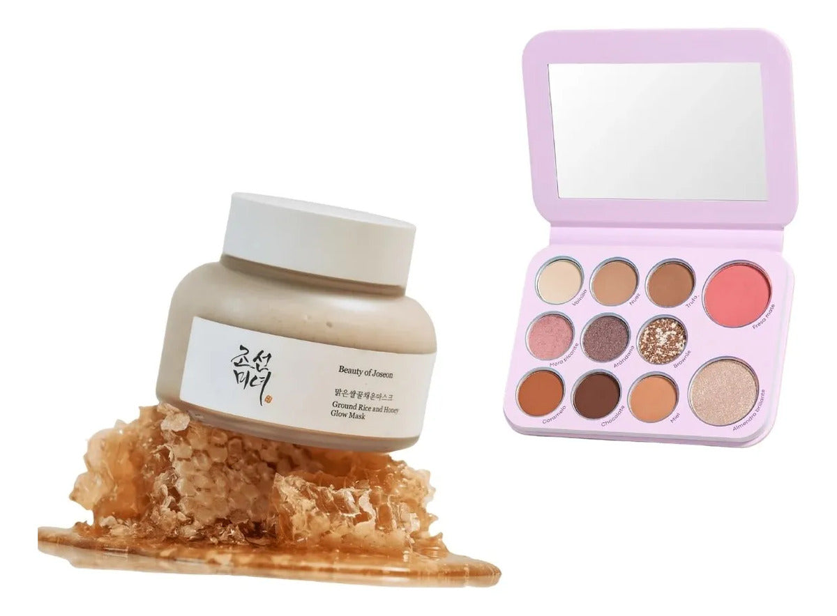 Mascarilla Arroz Exfoliante Facial Paleta Sombras 9en1