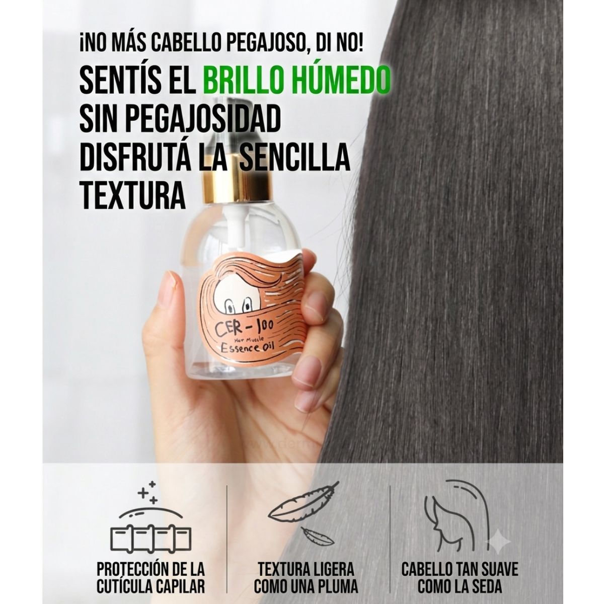 Elizavecca Cer-100 Hair Muscle Essence Oil esencia capilar coreana ceramidas keratina cabello dañado
