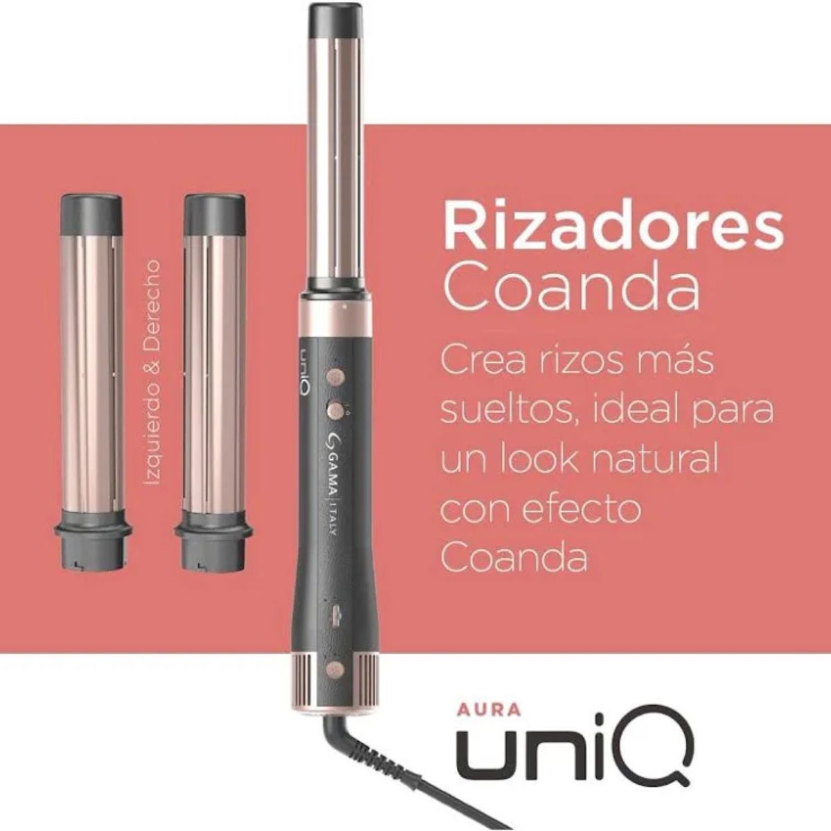 Accesorios UniQ Aura Gama Italy secado ondas rizos alisado cabello multistyler 4 funciones