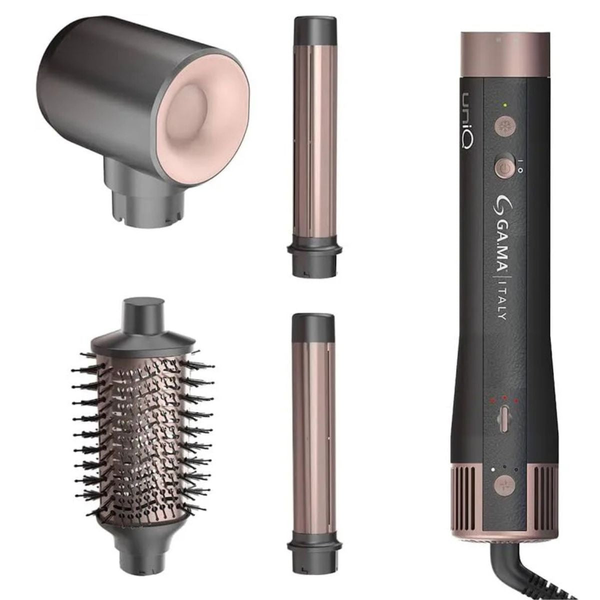 UniQ Aura Multistyler 4en1 Gama Italy secador cabello ondas rizos alisado accesorios profesional