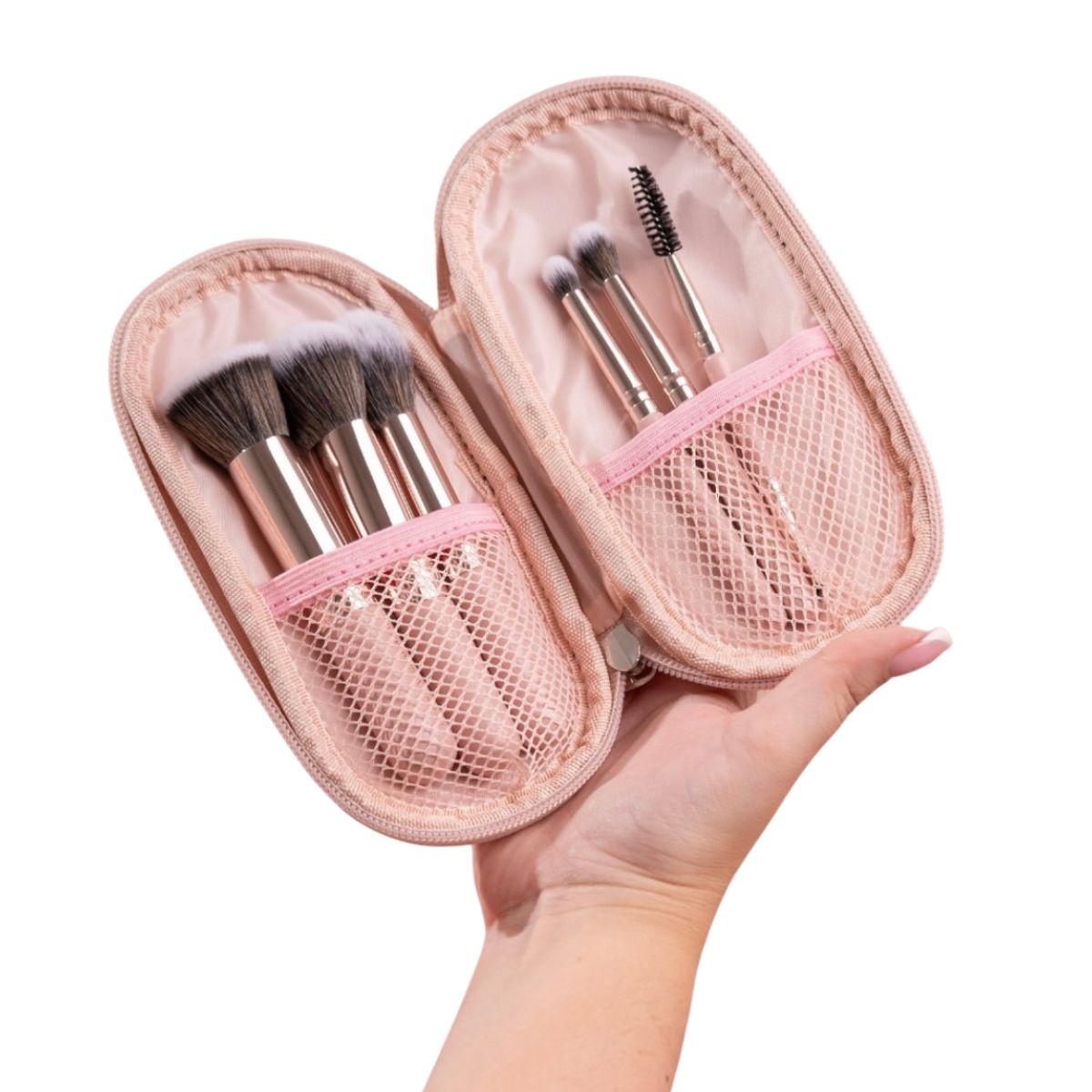 Kit portátil de 6 brochas de maquillaje Pink Travel Atenea