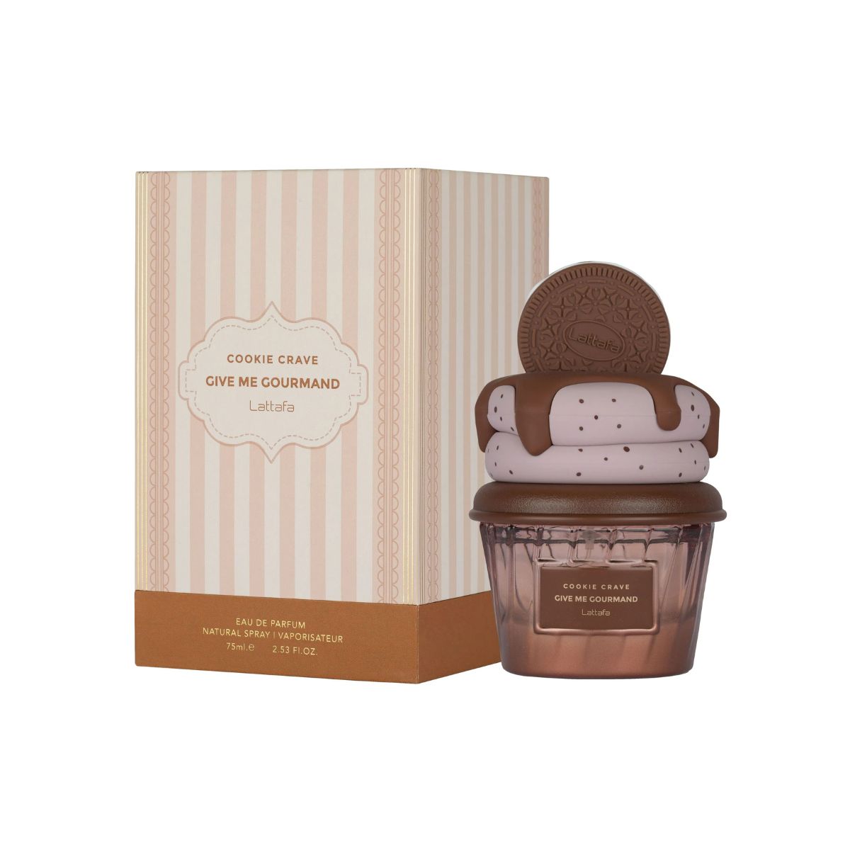 Perfume Lattafa Cookie Crave EDP gourmand galleta manteca cacao vainilla nata sandalo
