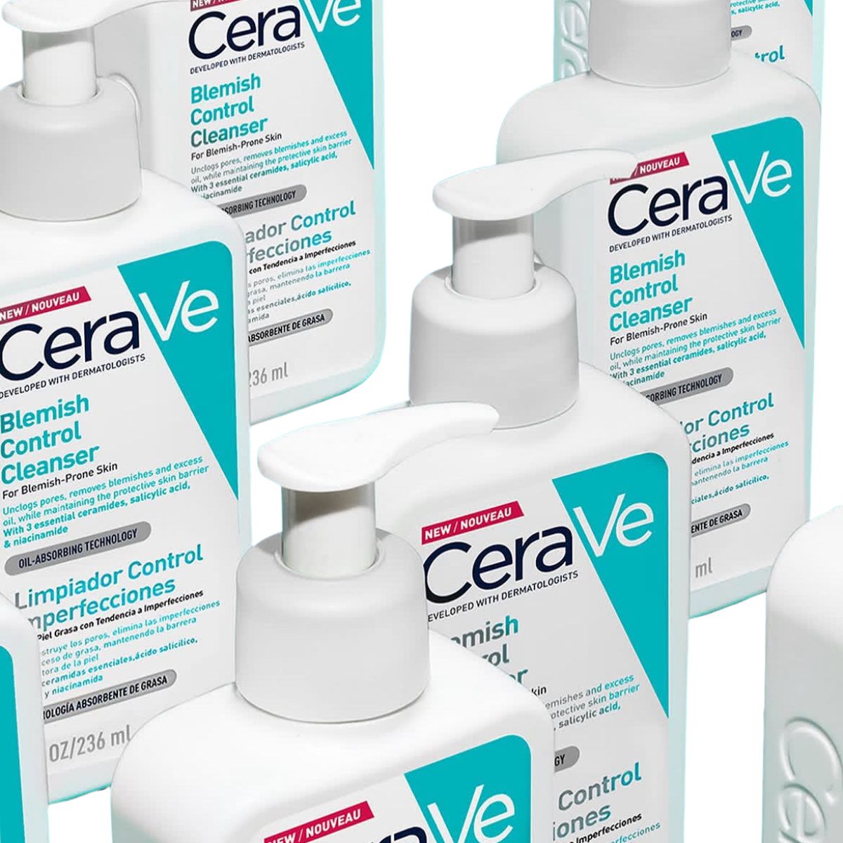 Limpiador facial CeraVe control imperfecciones con ácido salicílico para piel grasa
