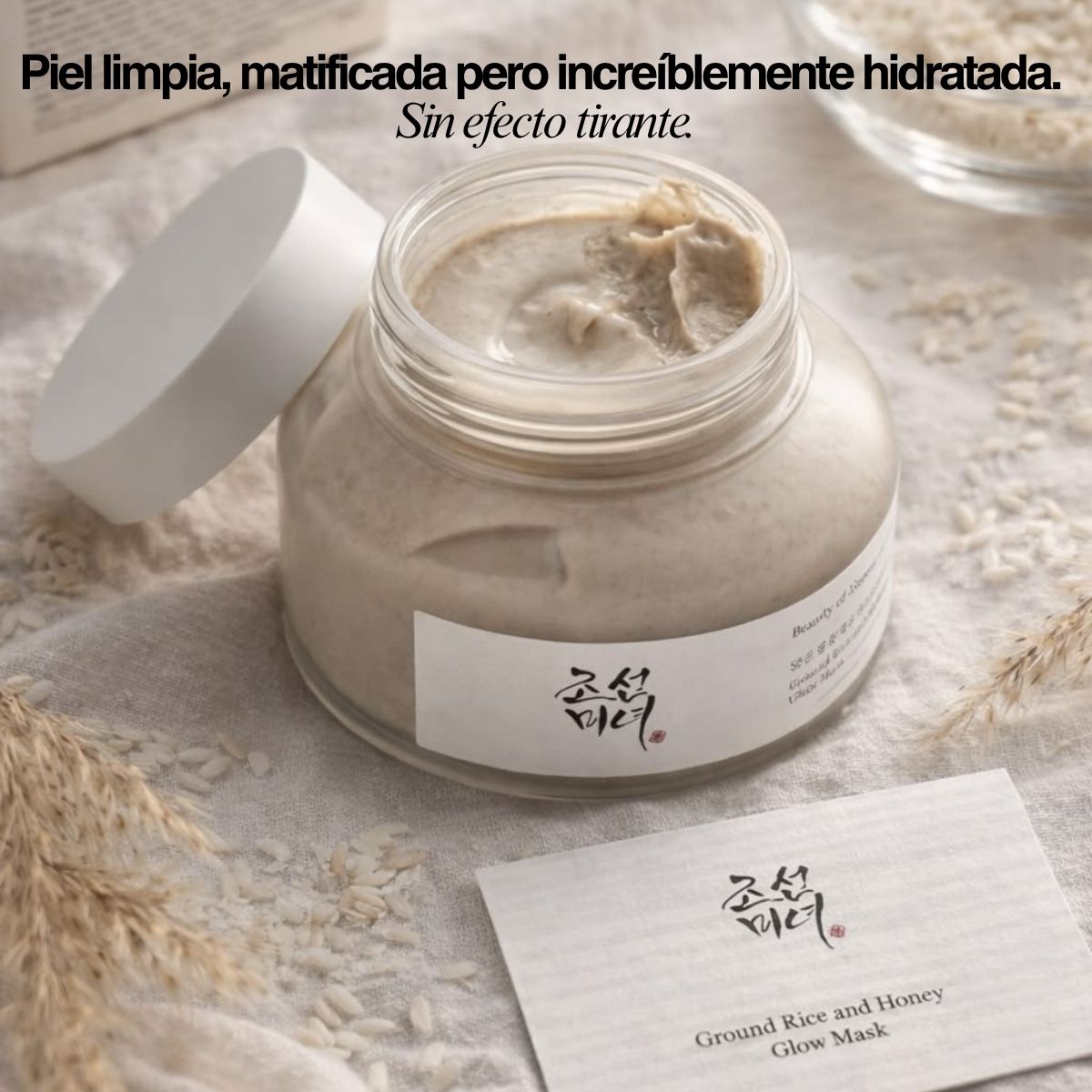 Mascarilla de Arroz Beauty of Joseon con textura cremosa y ingredientes naturales
