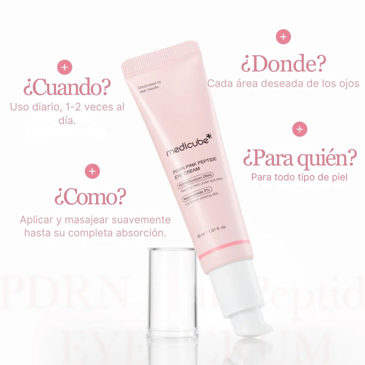 PDRN Pink Peptide Eye Cream Medicube crema contorno ojos coreana ojeras peptidos ADN salmon