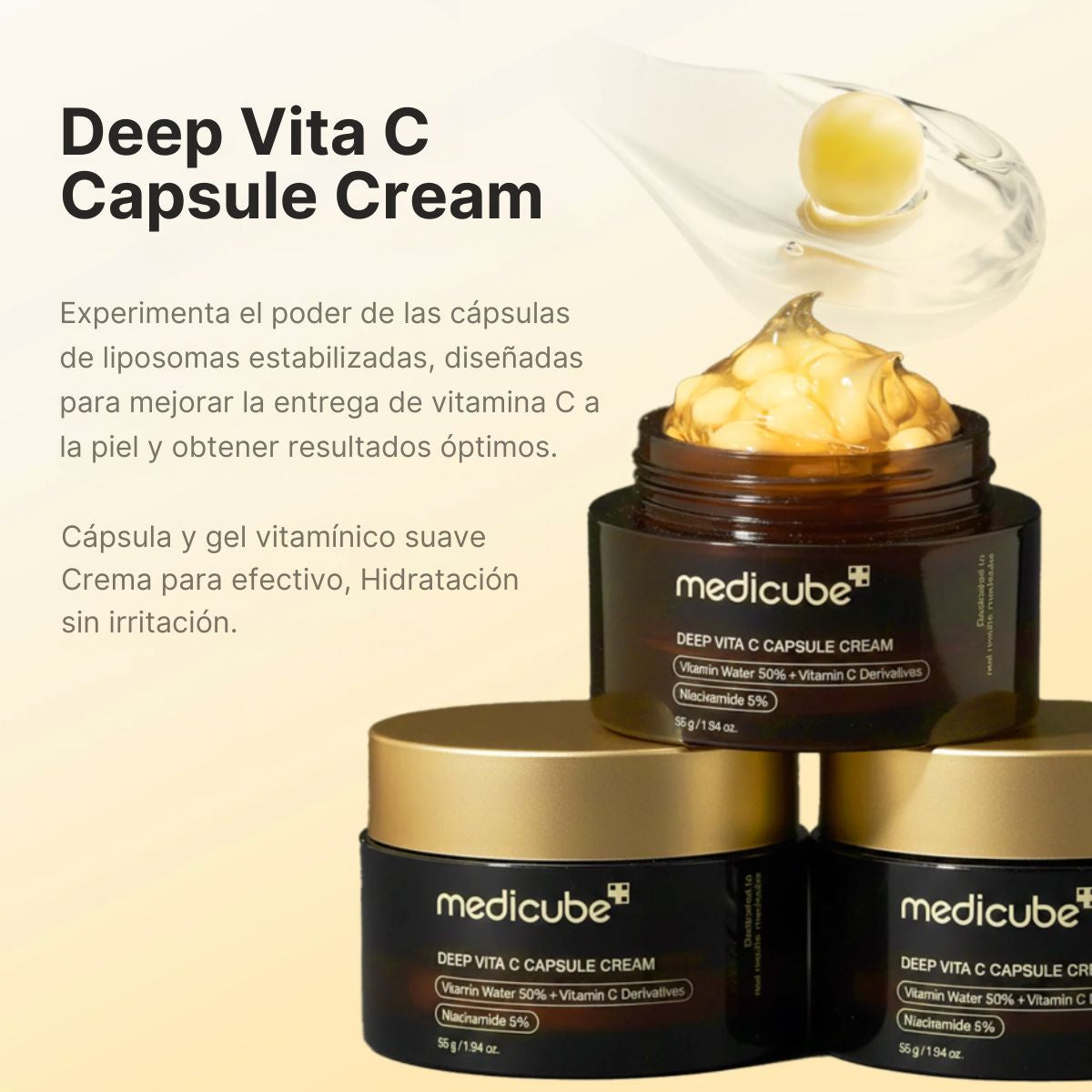 Deep Vita C Capsule Cream Medicube crema vitamina C encapsulada iluminadora K-Beauty antimancha