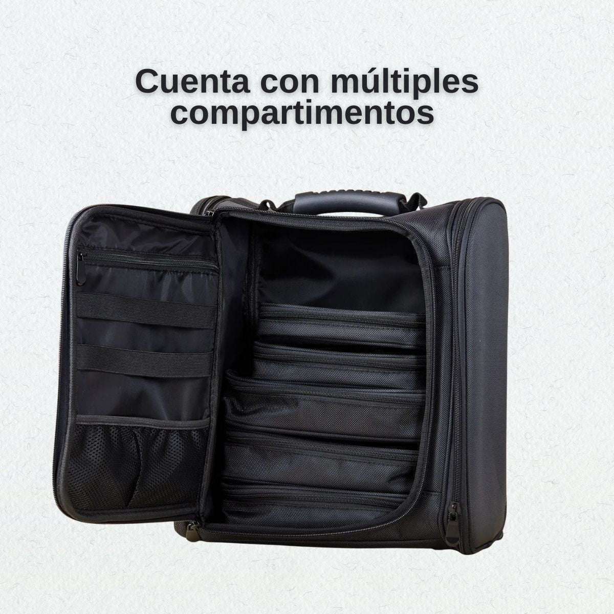 Morral organizador profesional para maquillaje Atenea color negro