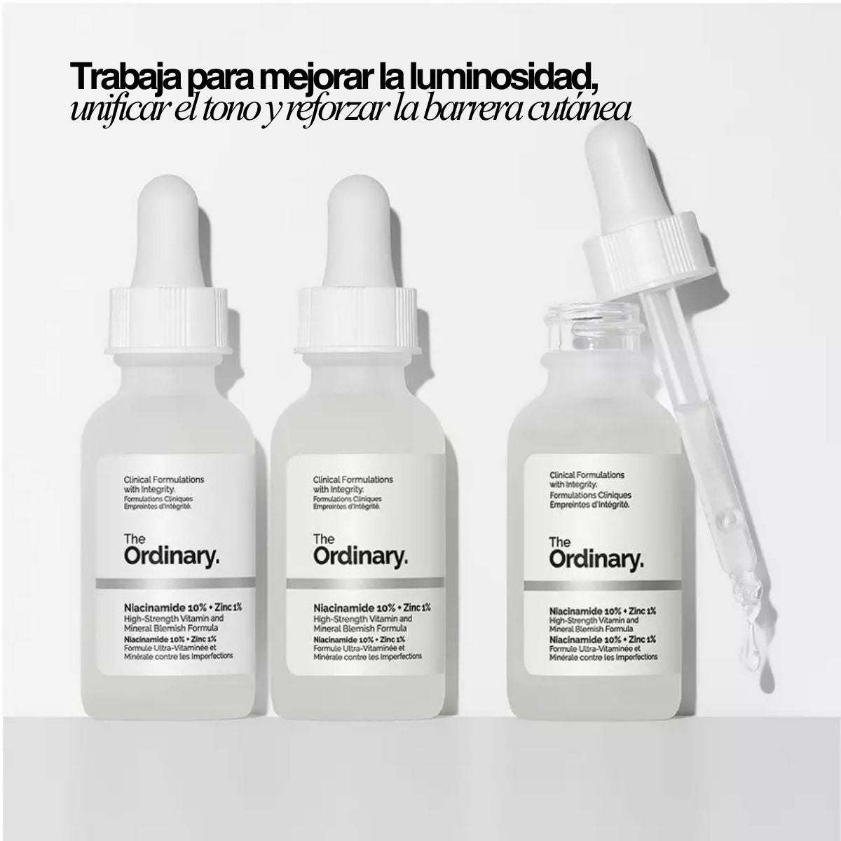 Serum niacinamida The Ordinary 10% zinc 1% para controlar grasa y reducir poros