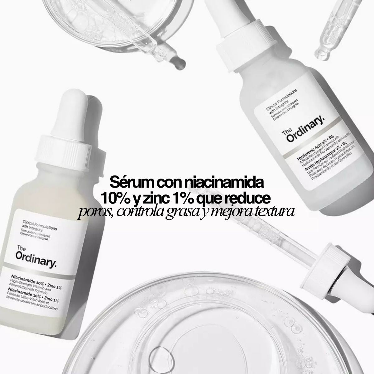 Serum niacinamida The Ordinary 10% zinc 1% para controlar grasa y reducir poros