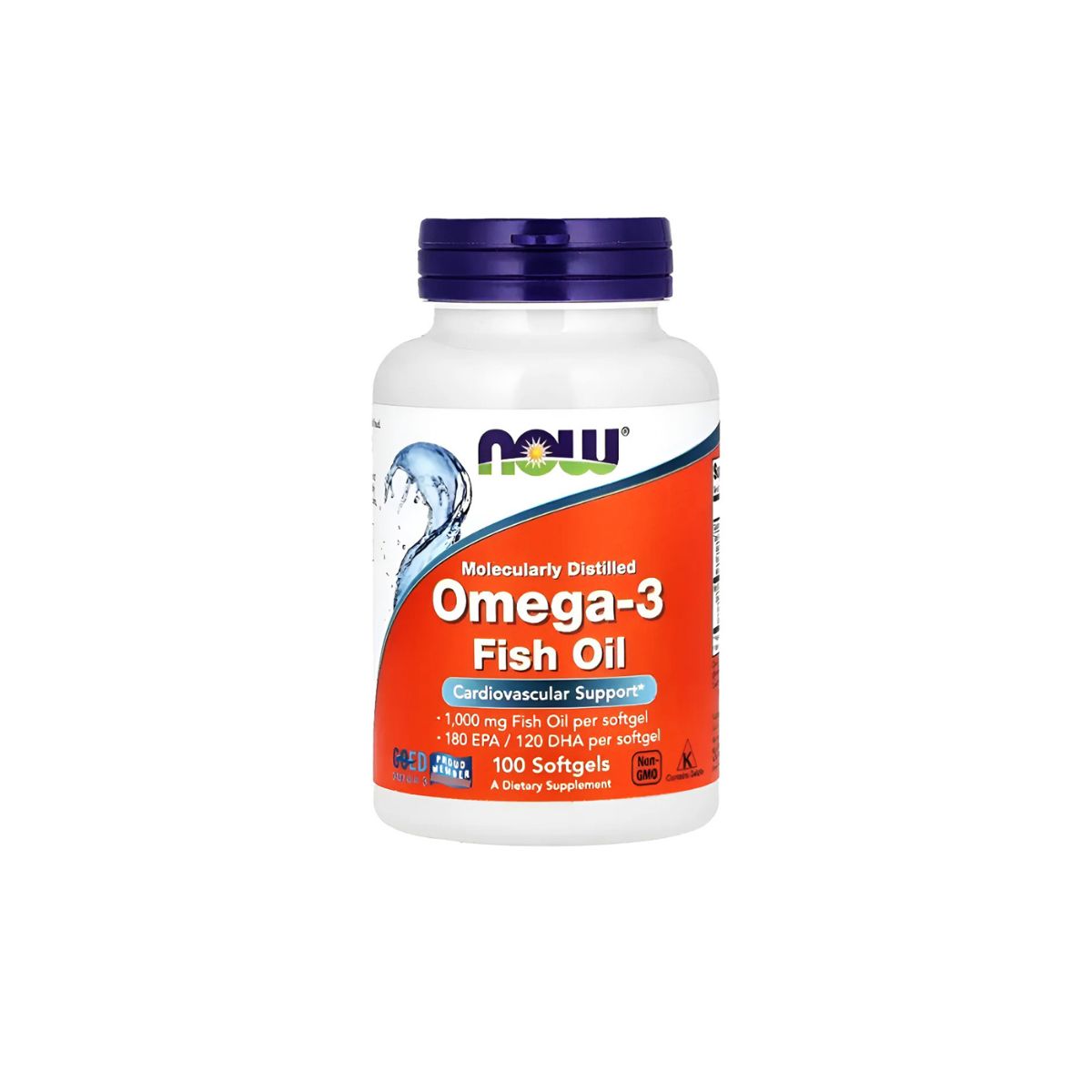 Omega 3 Now Foods 100 softgels 1000mg aceite pescado EPA DHA corazon cerebro articulaciones purificado