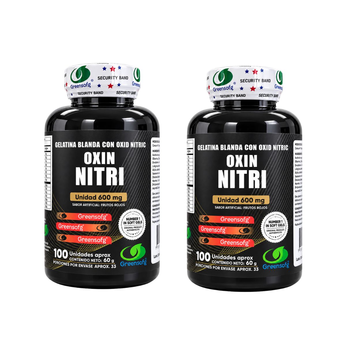 Oxin Nitri Greensofg x100 Gelatinas Blandas con L-Citrulina, L-Arginina - Envío Gratis