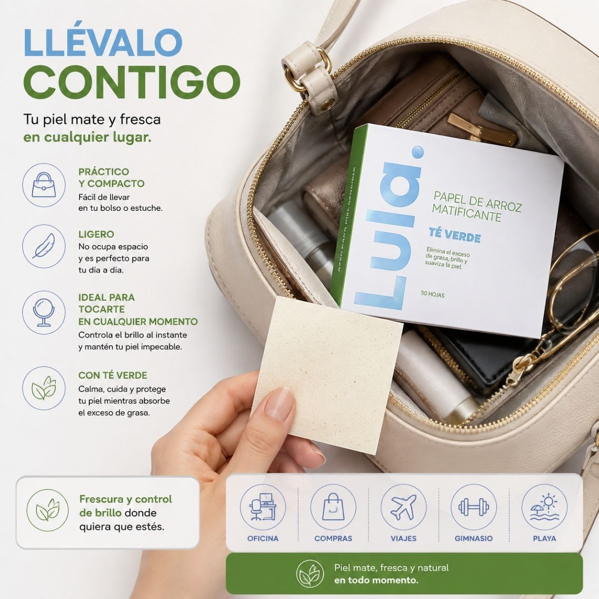 Papel de Arroz Matificante Lula Beauty: Elimina el Exceso de Grasa