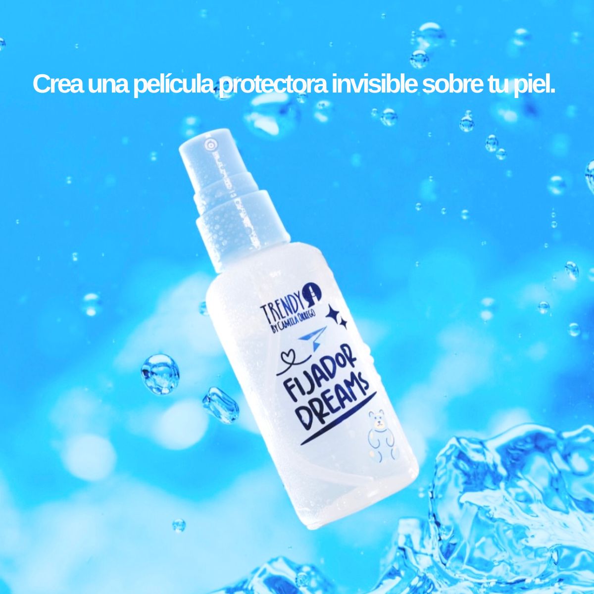 Fijador de maquillaje en spray Trendy con ingredientes naturales