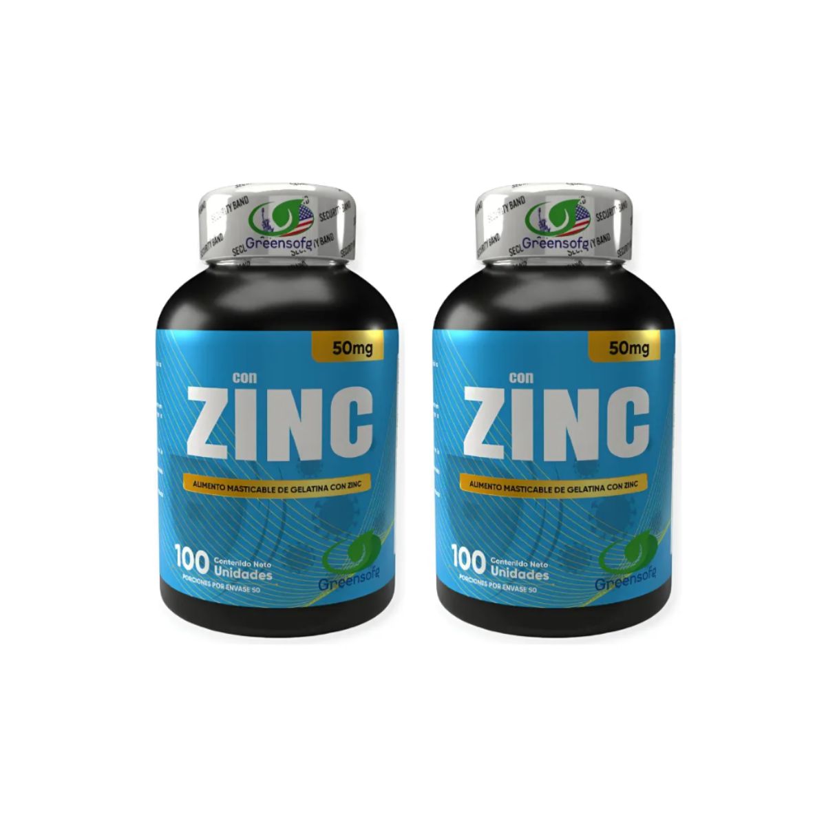 Zinc en Gomitas Greensofg x100 Piel, cabello y uñas