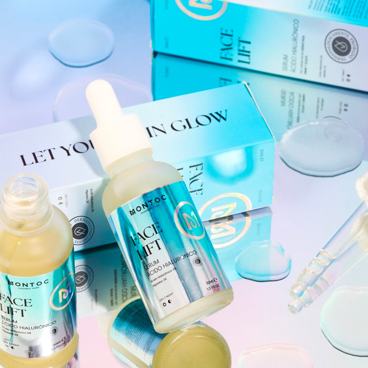 Sérum de Ácido Hialurónico con péptidos, menta y pepino para hidratación y firmeza