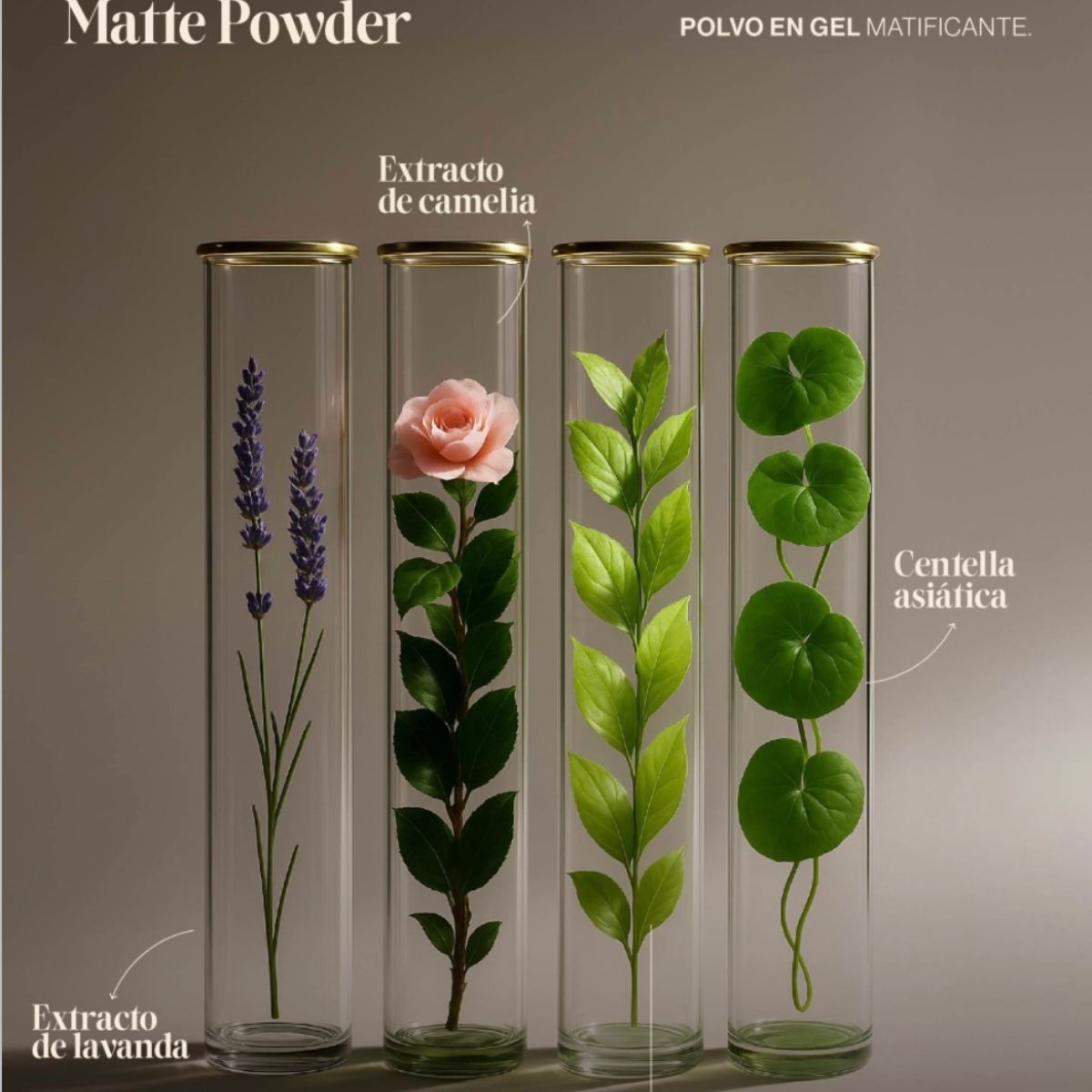 Polvo en gel matificante Atenea - Control de brillo con hidratación