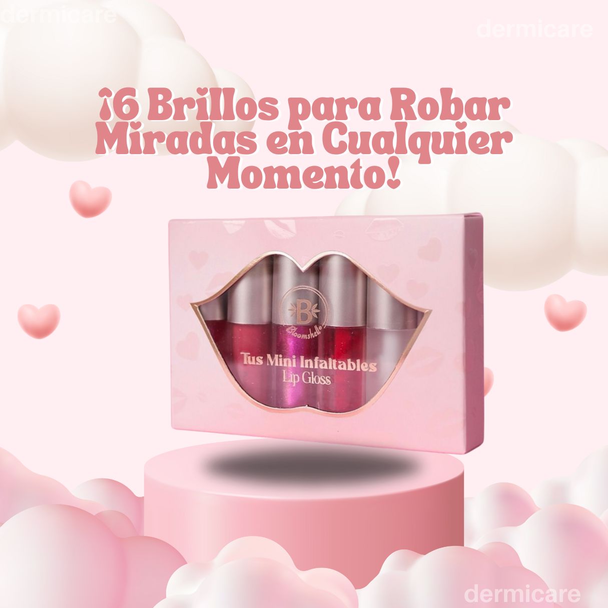 Brillos labiales Bloomshell en 6 tonos - Mini Lip Gloss Set x6