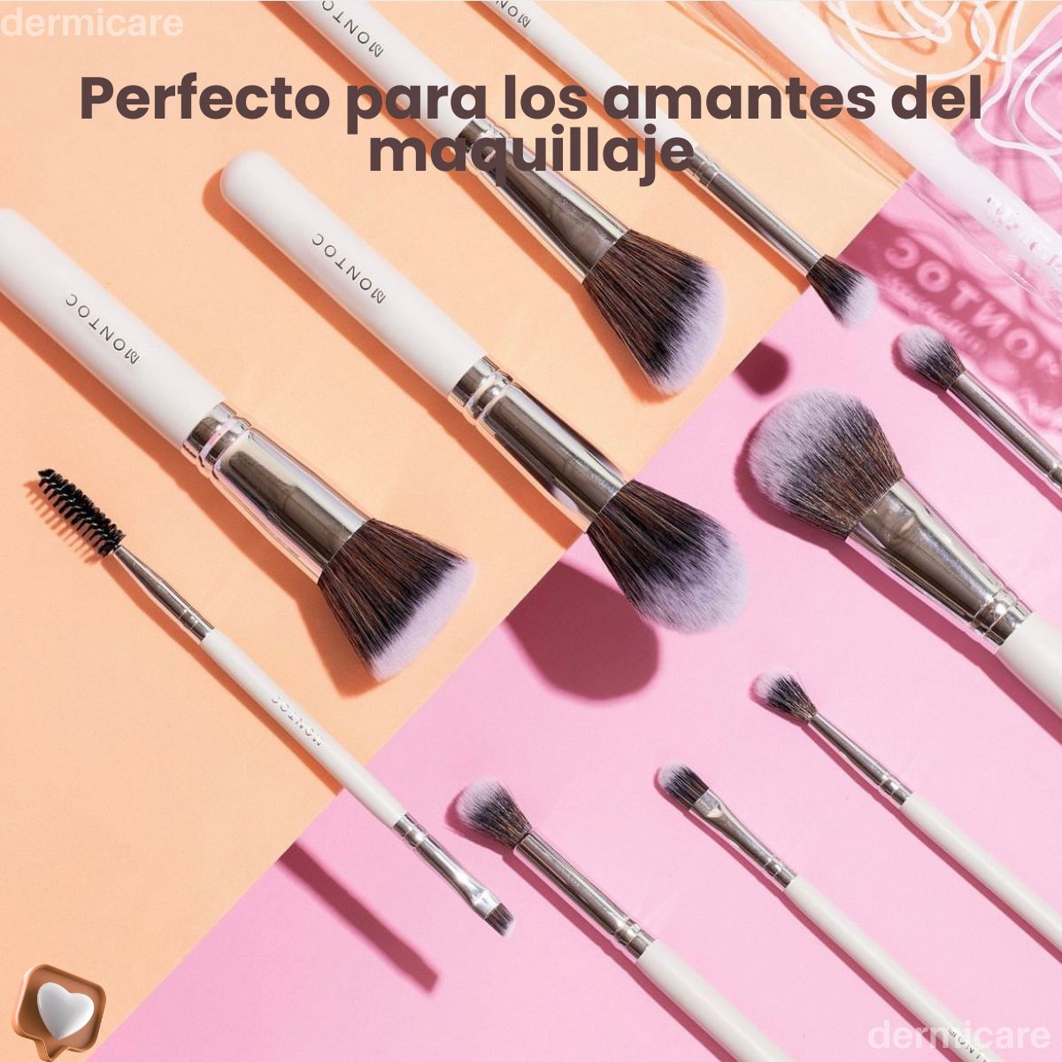 Brochas Montoc x10 - Set profesional de brochas de maquillaje