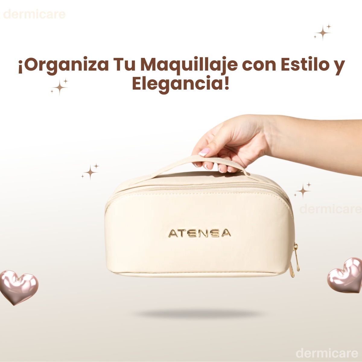 Cosmetiquera de Maquillaje Triangular de Atenea - Estuche organizador de maquillaje
