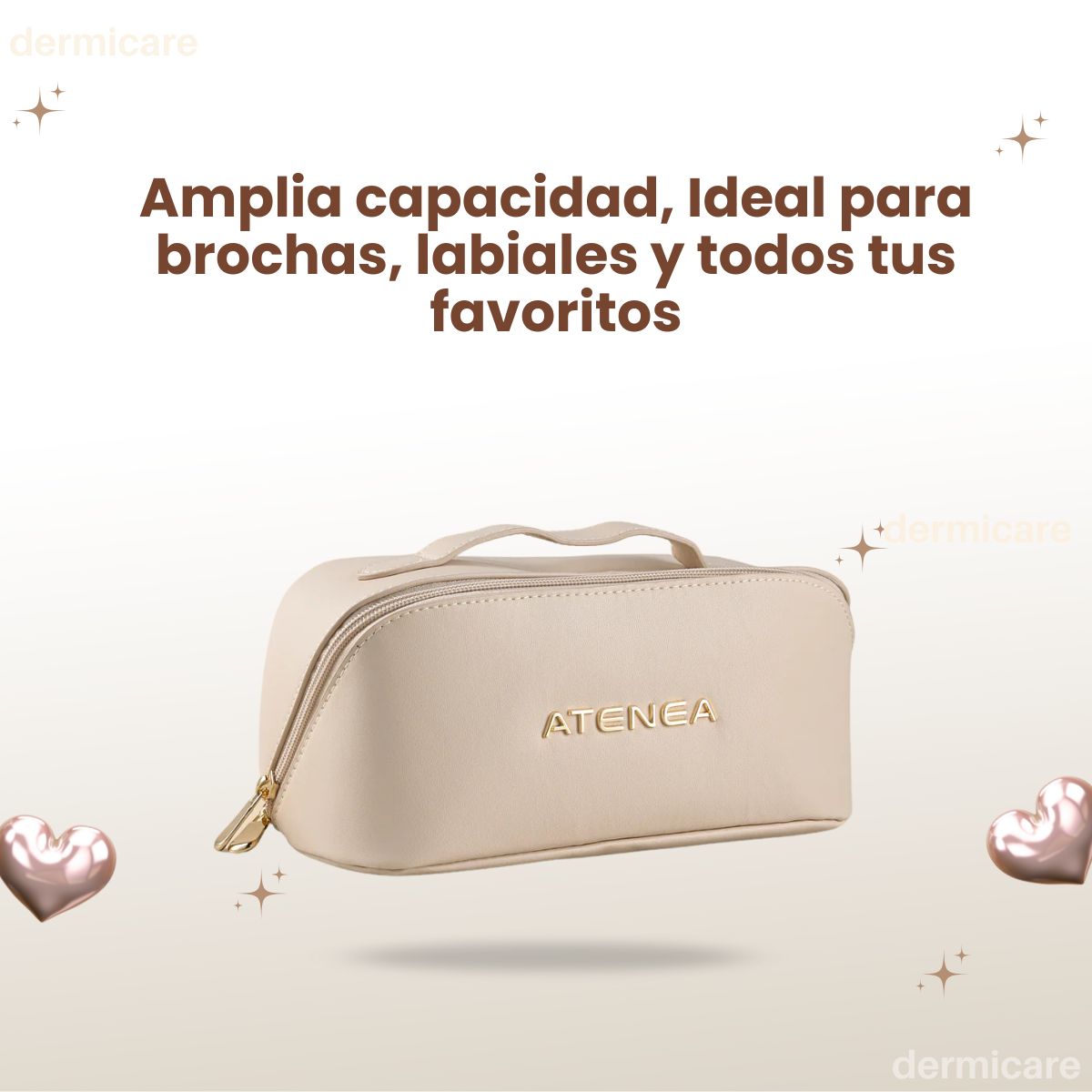 Cosmetiquera de Maquillaje Triangular de Atenea - Estuche organizador de maquillaje