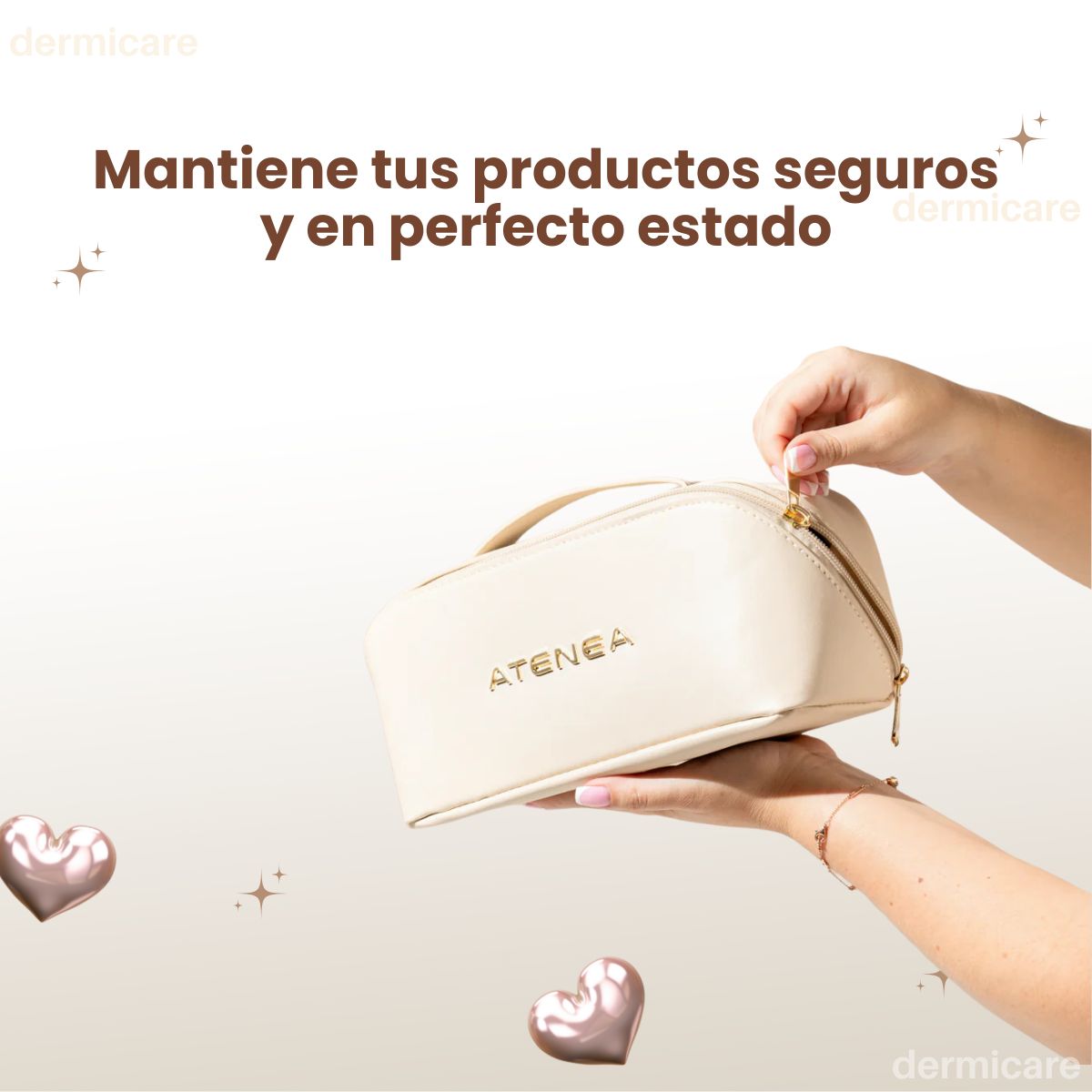 Cosmetiquera de Maquillaje Triangular de Atenea - Estuche organizador de maquillaje