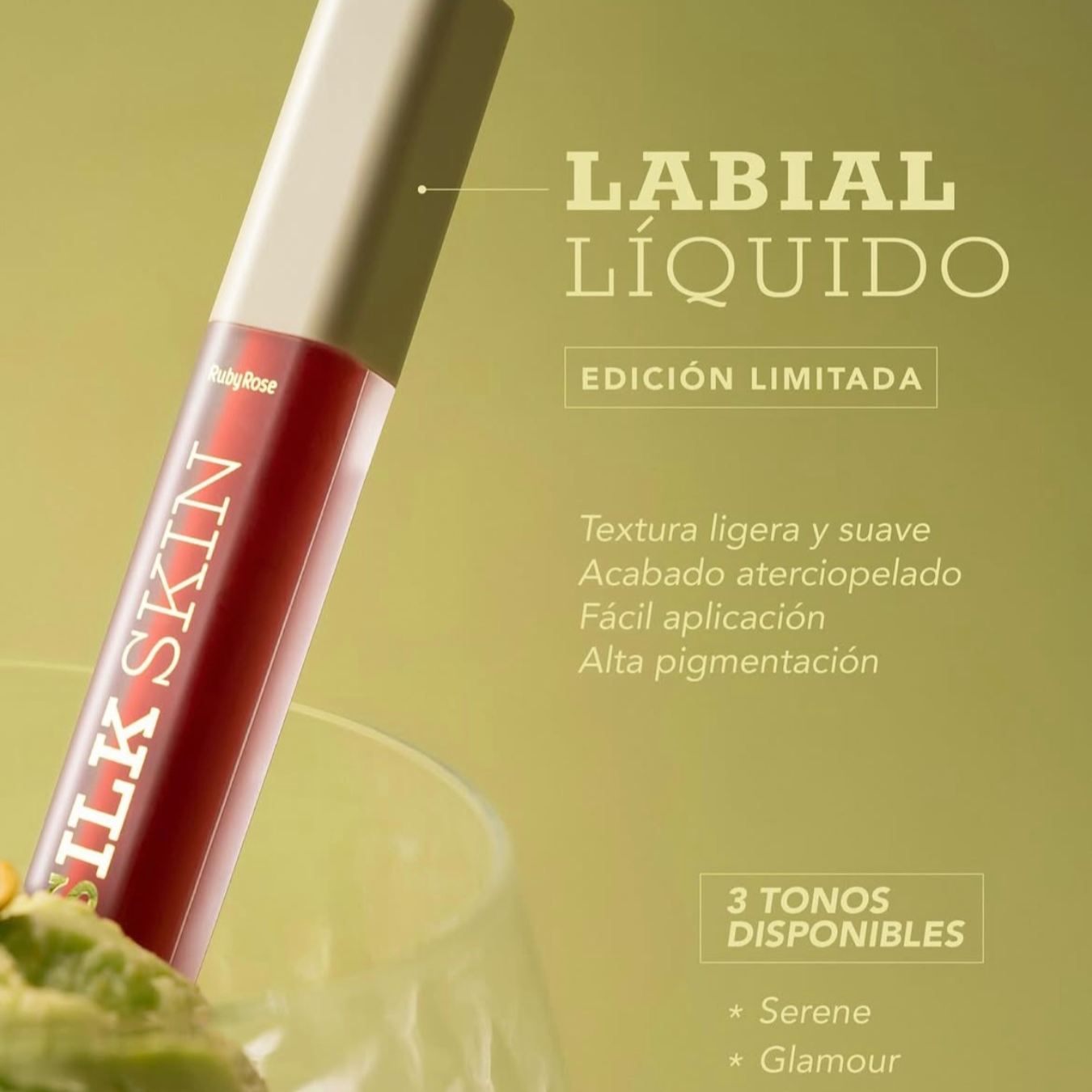 Labial Mate Silk Ruby Rose - Color intenso y textura sedosa
