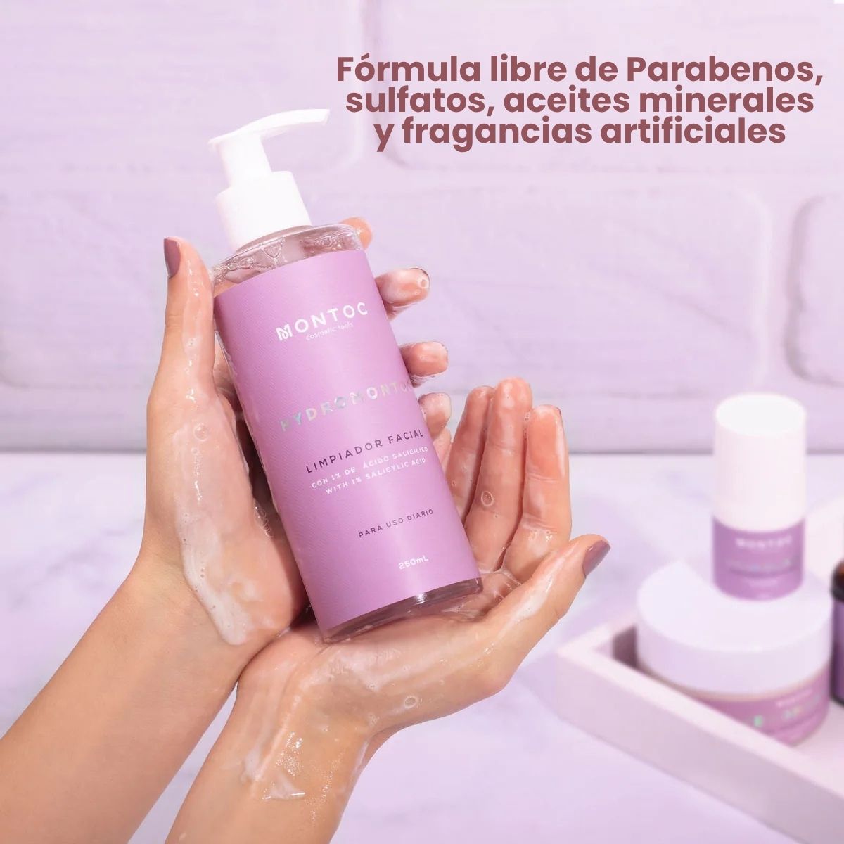 Limpiador Facial con ácido salicílico Hydromontoc para acné y poros dilatados