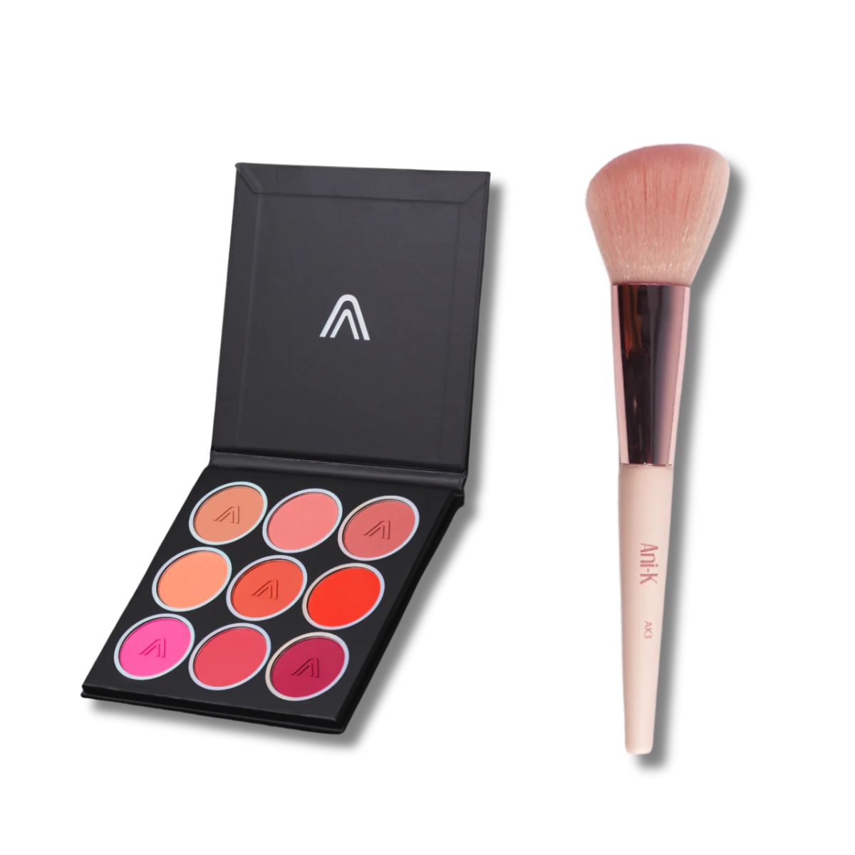 Paleta Rubores Blushed Cheeks 9 tonos + Brocha AK3 Anik