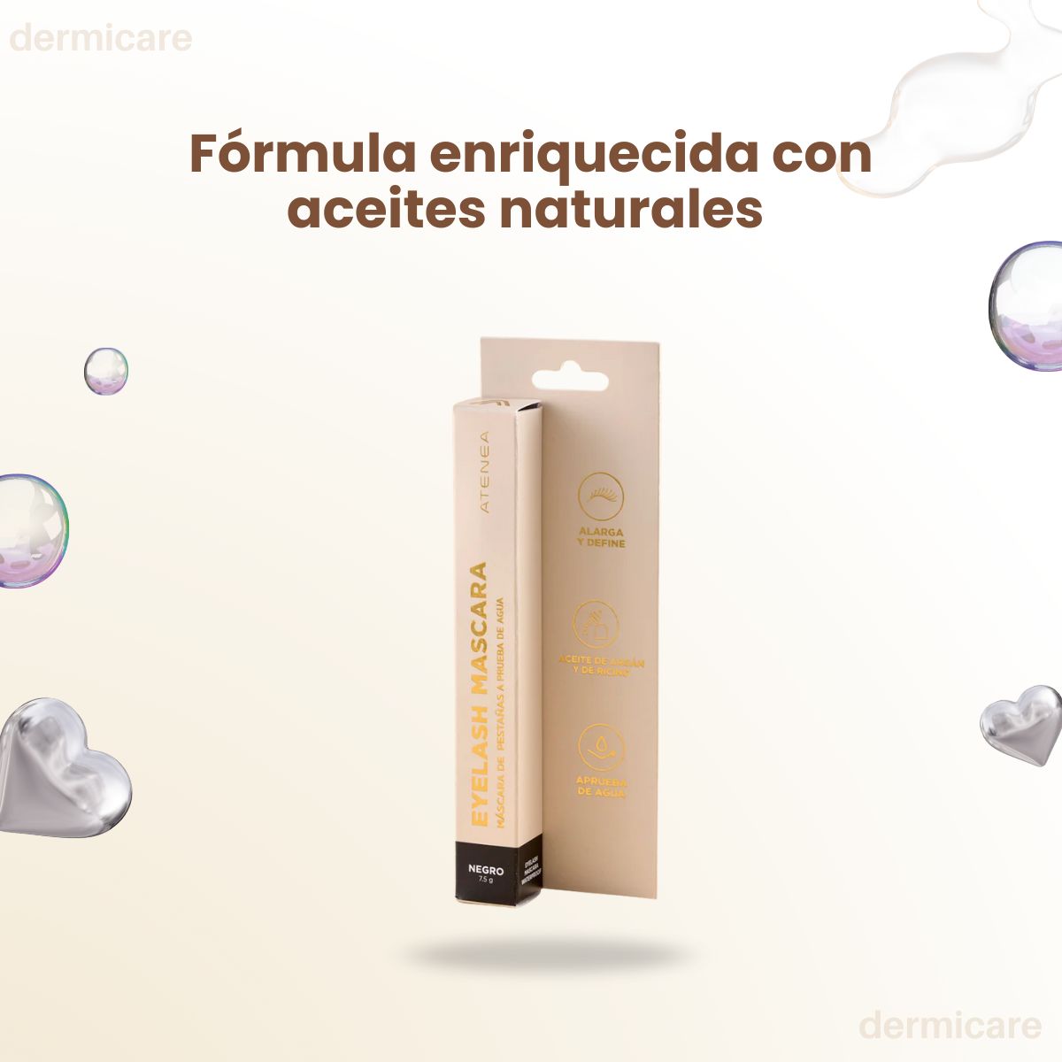 Pestañina a prueba de agua negro intenso - tratamiento para pestañas.