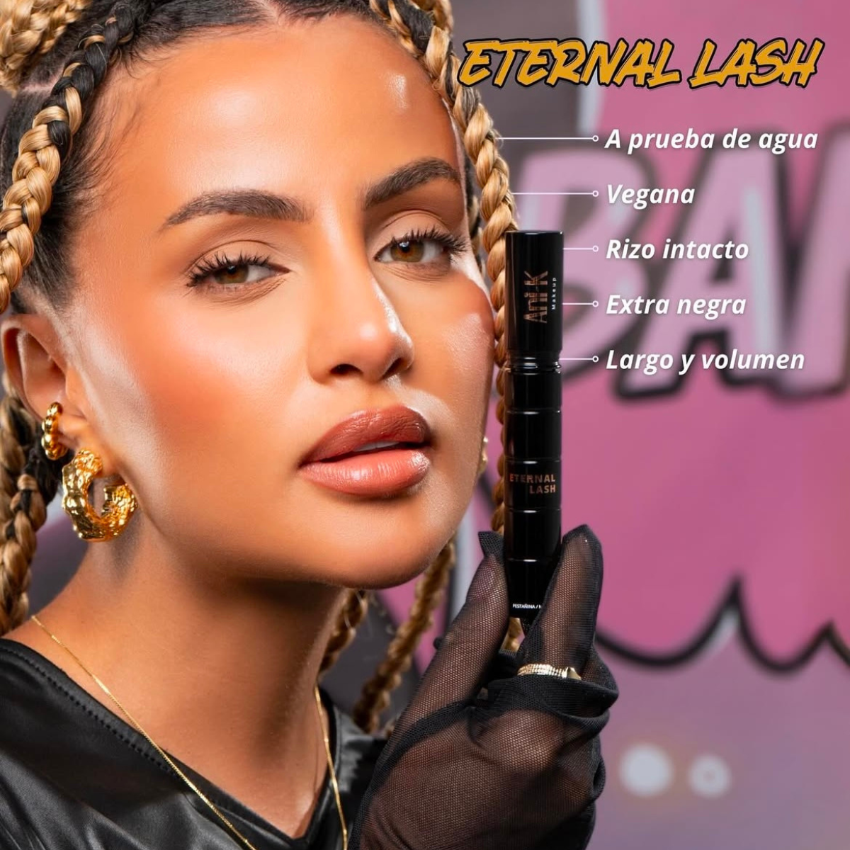 Pestañina a prueba de agua negro intenso - tratamiento para pestañas