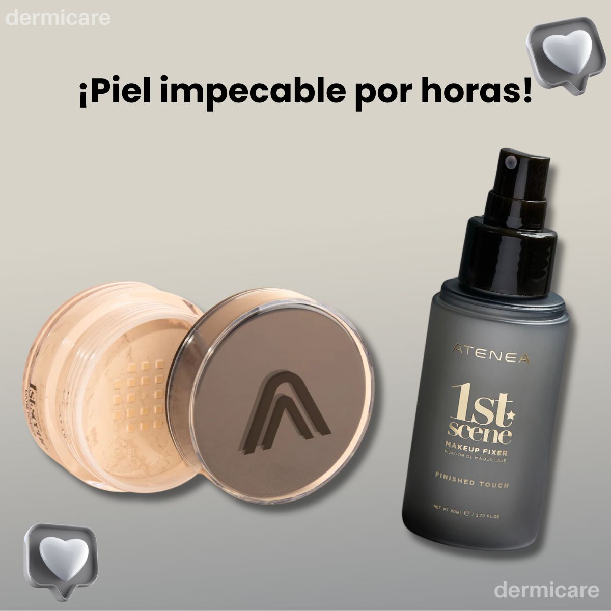 Polvo suelto y fijador 1ST Scene para pieles grasas