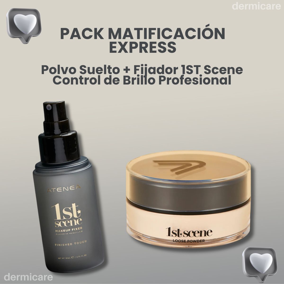 Polvo suelto y fijador 1ST Scene para pieles grasas