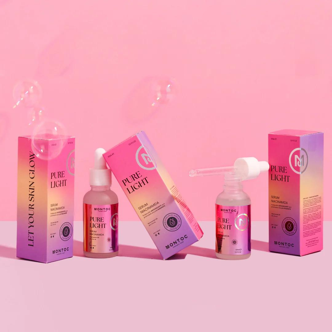 Serum Niacinamida B3 10% Zinc PA Montoc para piel más uniforme y libre de imperfecciones.