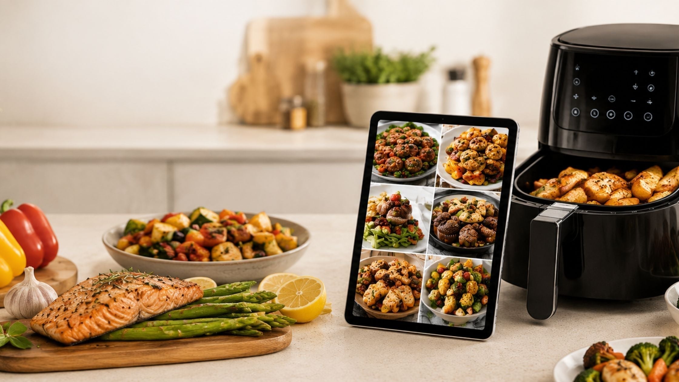 Air Frayer: +90 Recetas Saludables en Air Fryer Ebook - Prepara desayunos, almuerzos, cenas y snacks de forma fácil y deliciosa.