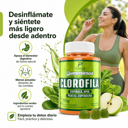 Gomitas de clorofila FitoVit con espirulina y espinaca
