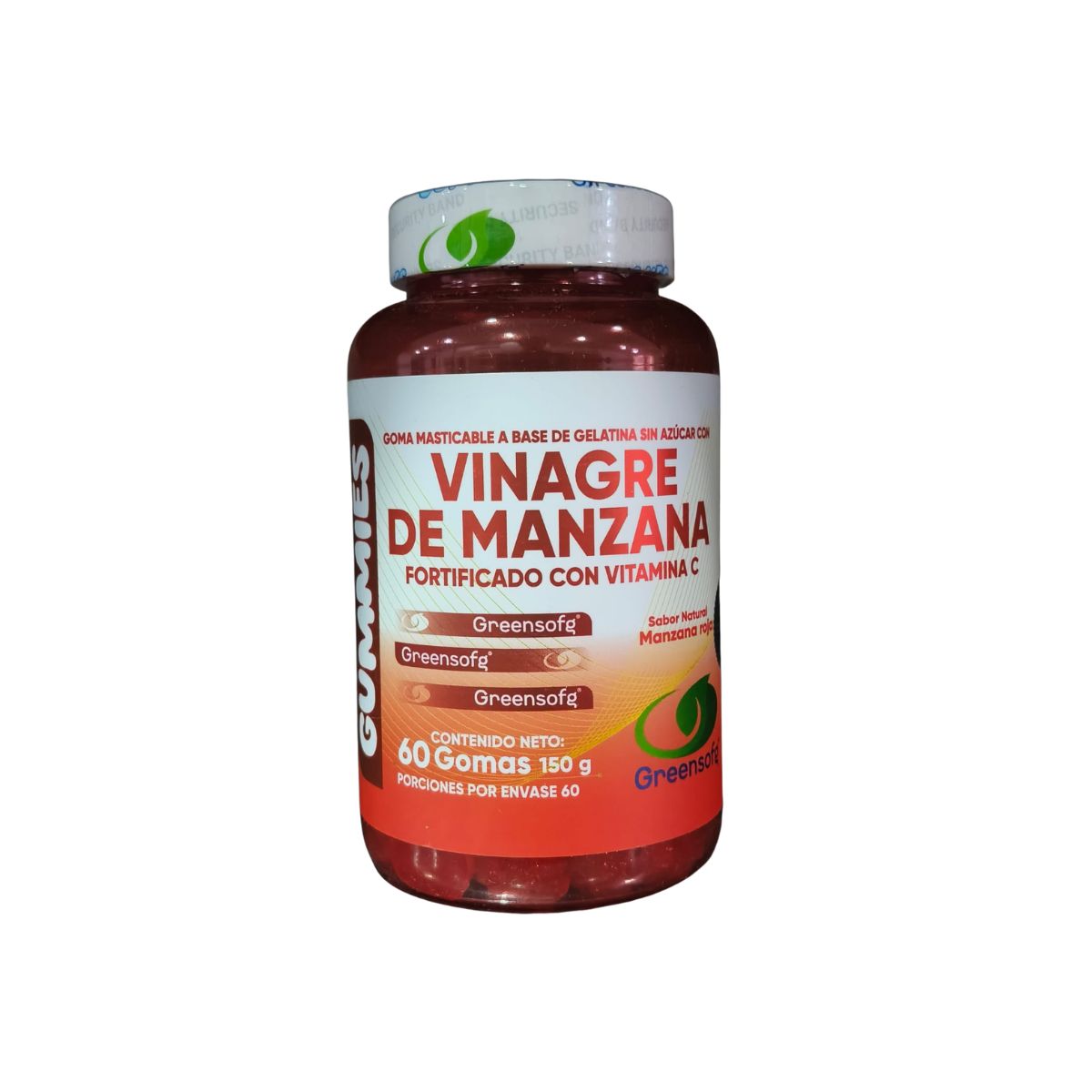 Gomitas Vinagre de Manzana Greensofg x60 Sin Azúcar con Vitamina C