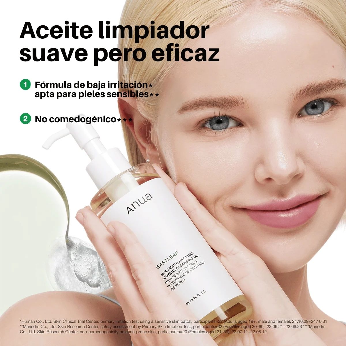 Aceite limpiador Heartleaf para el control de poros