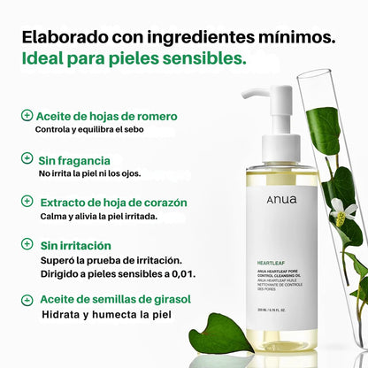 Aceite limpiador Heartleaf para el control de poros