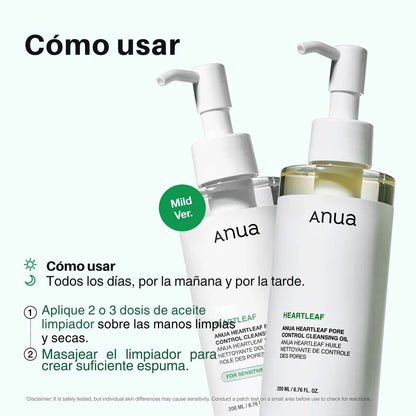 Aceite limpiador Heartleaf para el control de poros