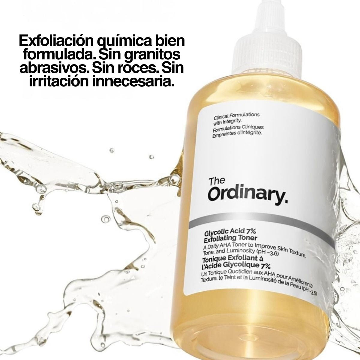 resultados acido glicolico the ordinary textura uniforme poros reducidos luminosidad