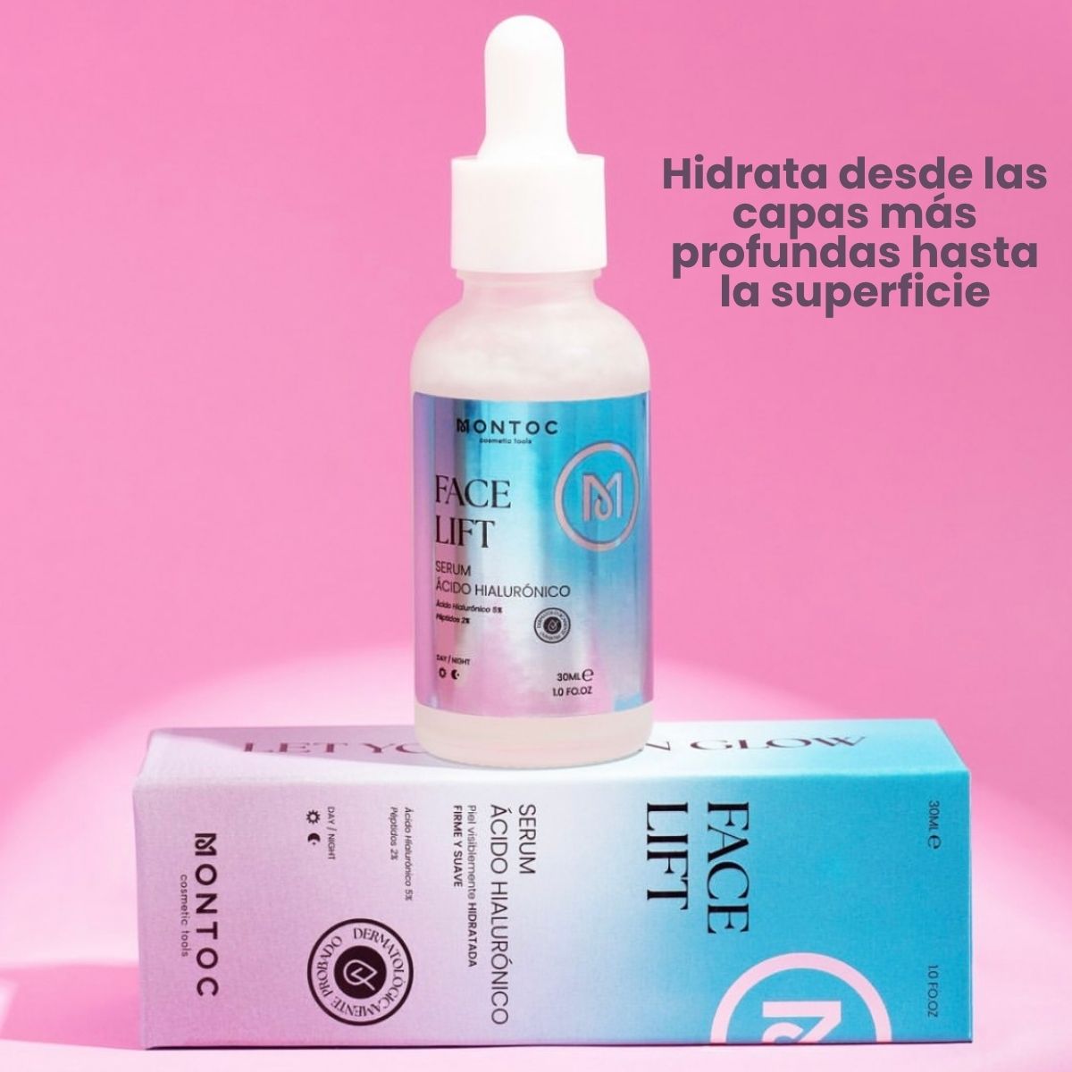 Sérum de Ácido Hialurónico con péptidos, menta y pepino para hidratación y firmeza
