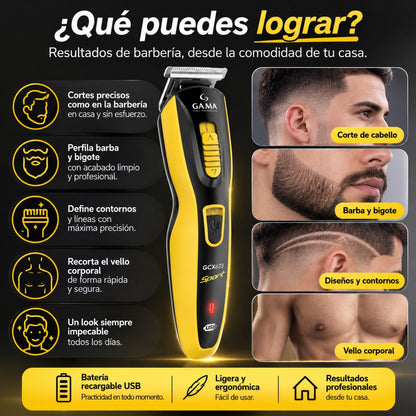Afeitadora multifuncion Gamma GCX623 Sport clipper USB inalambrico barba cabello cuerpo