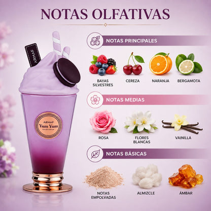Perfume Armaf Yum Yum EDP frutal gourmand femenino frutos rojos almizcle dulce Colombia